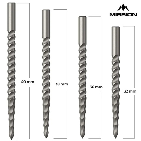 Mission Lunar CS Dart Points Rough Cut Silver 38mm