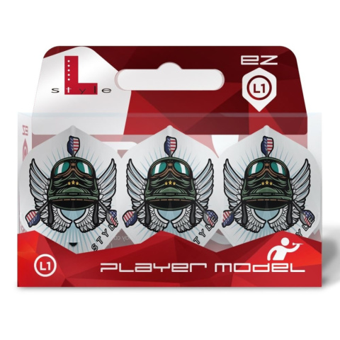 Piórka L-style CHAMPAGNE FLIGHT EZ L1 LEONARD GATES V3 WHITE DARTS FLIGHTS Standard