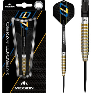 Lotki Mission Oskar Lukasiak Darts 95% Black & Gold PVD