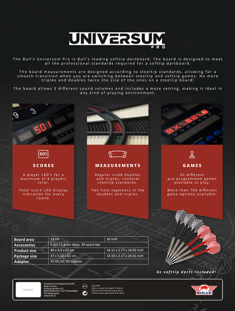 Tarcza elektroniczna Bull's Universum PRO Electronic Dartboard