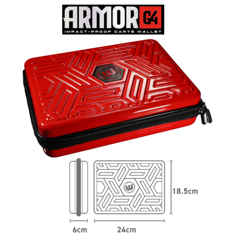 Winmau Armor G4 Dart Wallet czarny lub czerwony