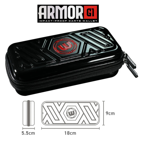 Winmau Armor G1 Dart Wallet czarny lub czerwony