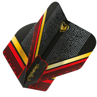 Winmau Prism Zeta Black, Red & Gold Flight Bigwing