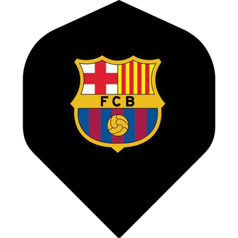 FC Barcelona - Official Licensed BARÇA - Dart Flights - No2 - Std - F2 - Black with Crest