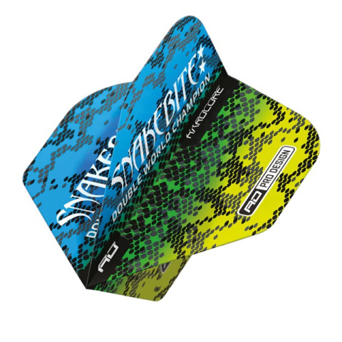 Red Dragon HARDCORE PETER WRIGHT SNAKEBITE MULTI SNAKESKIN BLUE DART FLIGHTS