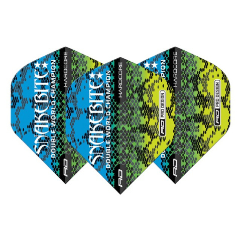 Red Dragon HARDCORE PETER WRIGHT SNAKEBITE MULTI SNAKESKIN BLUE DART FLIGHTS