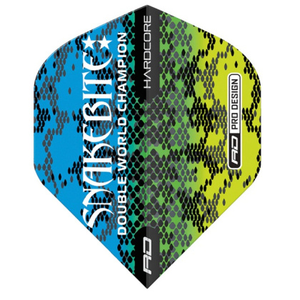 Red Dragon HARDCORE PETER WRIGHT SNAKEBITE MULTI SNAKESKIN BLUE DART FLIGHTS