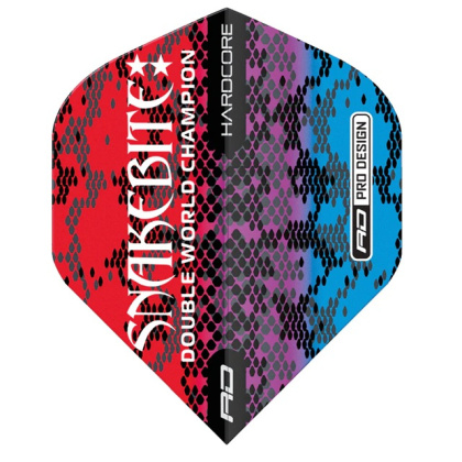 Red Dragon HARDCORE PETER WRIGHT SNAKEBITE MULTI SNAKESKIN RED DART FLIGHTS