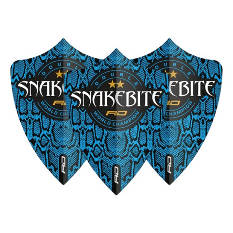 Red Dragon SNAKEBITE HARDCORE IONIC BLUE LOGO FREESTYLE DART FLIGHTS