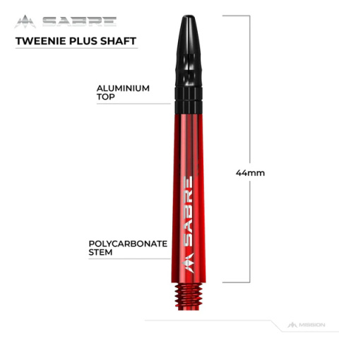 Mission Sabre Shafts - Red - Black Top