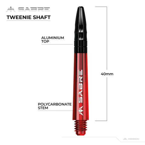 Mission Sabre Shafts - Red - Black Top