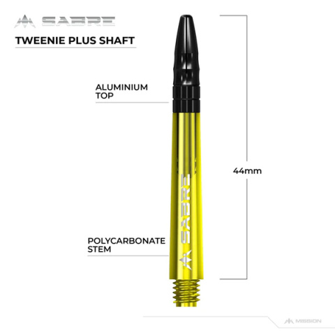 Mission Sabre Shafts - Yellow - Black Top