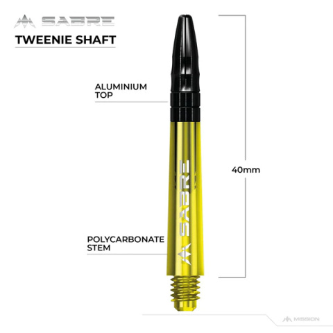 Mission Sabre Shafts - Yellow - Black Top