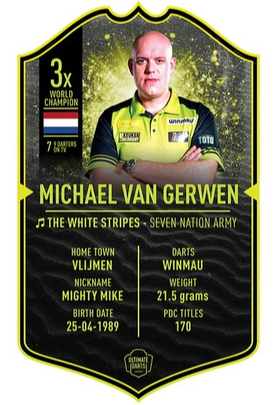 MICHAEL VAN GERWEN ULTIMATE DARTS CARD