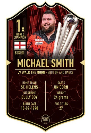 MICHAEL SMITH WORLD CHAMPION 2023 ULTIMATE DARTS CARD