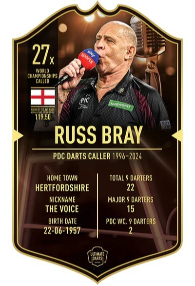 RUSS BRAY ULTIMATE DARTS CARD