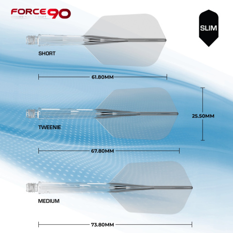 Mission Force 90 Moulded Flight & Shaft Slim Clear