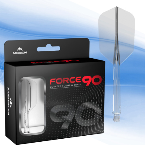 Mission Force 90 Moulded Flight & Shaft Slim Clear