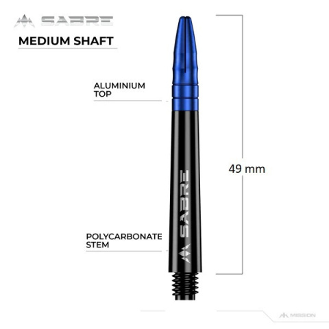 Mission Sabre Shafts - Black - Blue Top