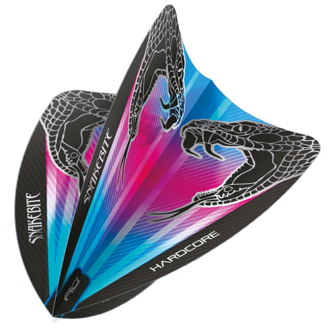 Red Dragon Hardcore Snakebite Pink & Blue Freestyle Dart Flights - Piórka