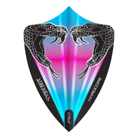 Red Dragon Hardcore Snakebite Pink & Blue Freestyle Dart Flights - Piórka