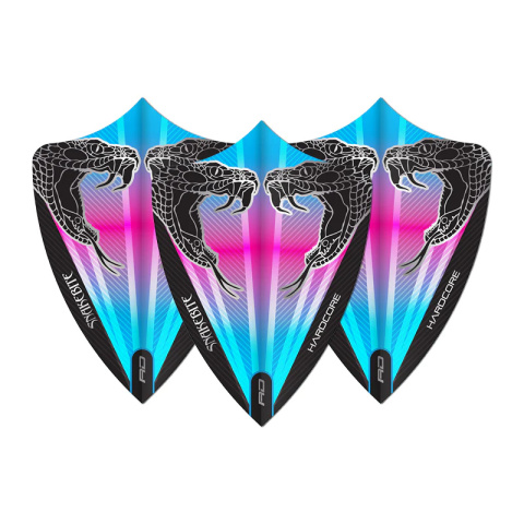 Red Dragon Hardcore Snakebite Pink & Blue Freestyle Dart Flights - Piórka