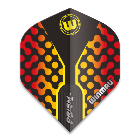 Winmau Prism Zeta Black, Yellow &amp; Red Flight